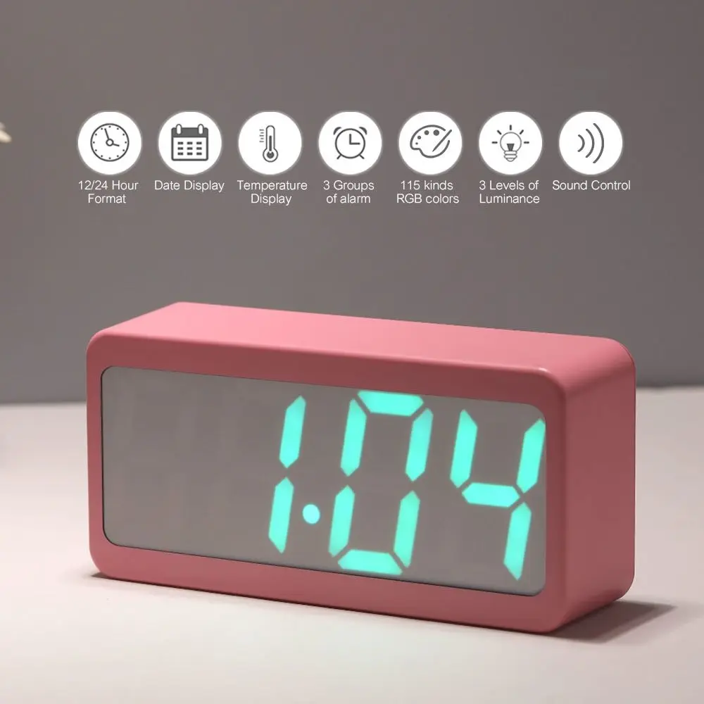 USB/цифровой светодиодный Будильник с питанием от аккумулятора/Отображение