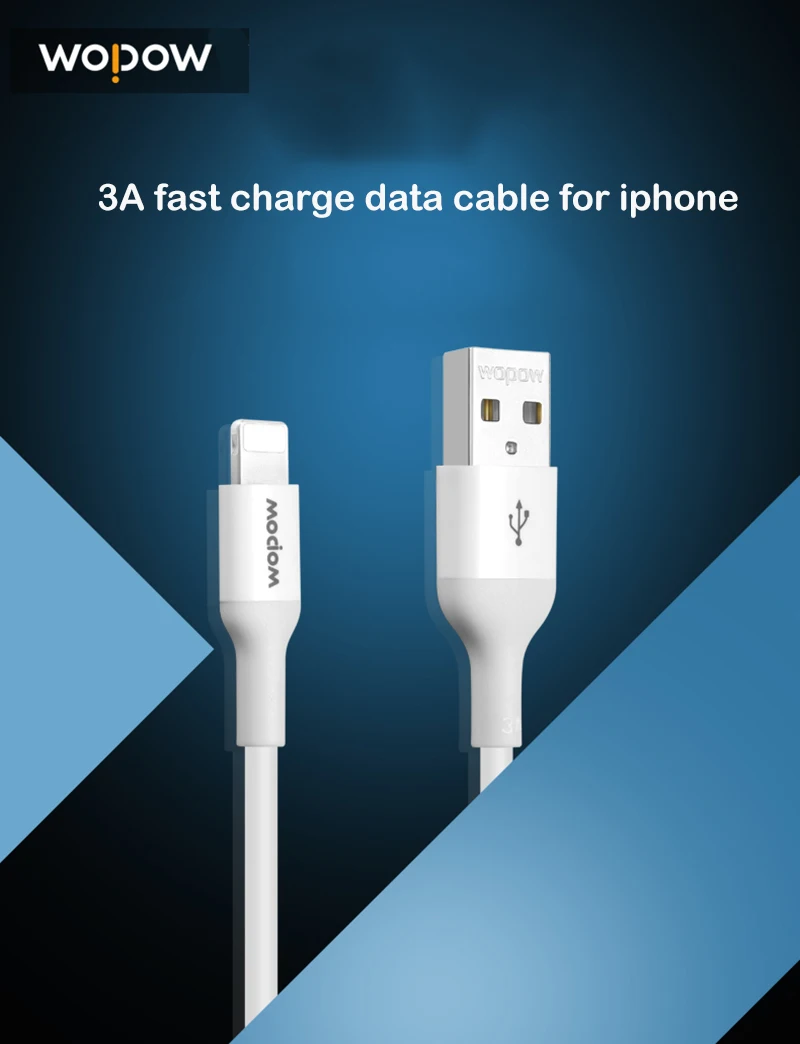 WOPOW кабель для быстрой зарядки iPhone iPad Mini iPod Lighting на usb шнур освещения 1 м зарядного