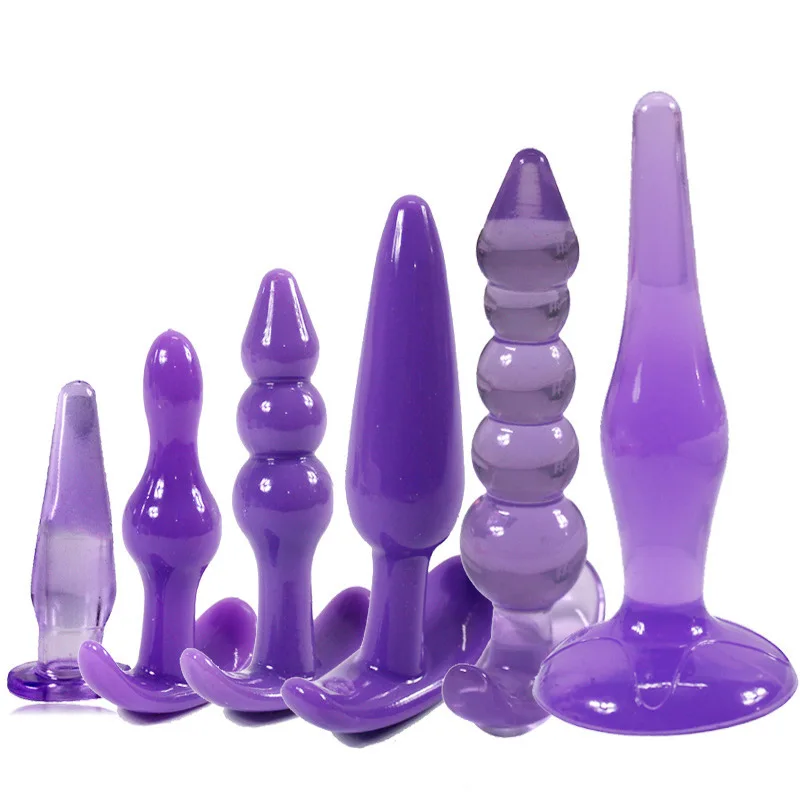 HEBUZHOU 6pcs/set Anal Dildo Erotic Adult Gay Silicone Plug Butt Prostate Massager Beads Sex Toys for Woman Men |