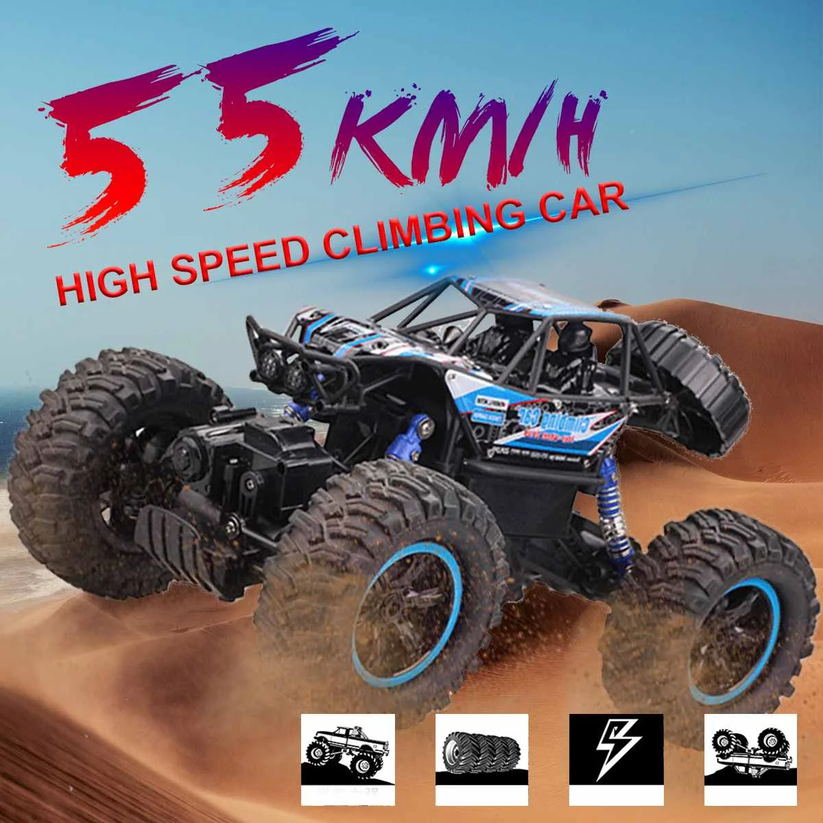Радиоуправляемый автомобиль 2 4G 1:14 полноприводный масштаб Rock Crawler сверхзвуковой