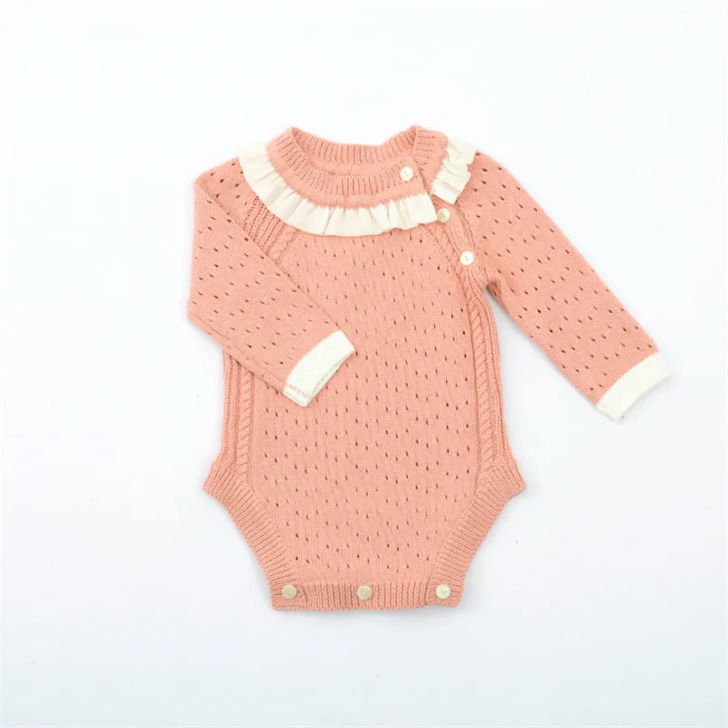 

Knitted long sleeve baby girls romper Spring autumn kids jumpsuit toddler girls clothing children Sunsuits outfits