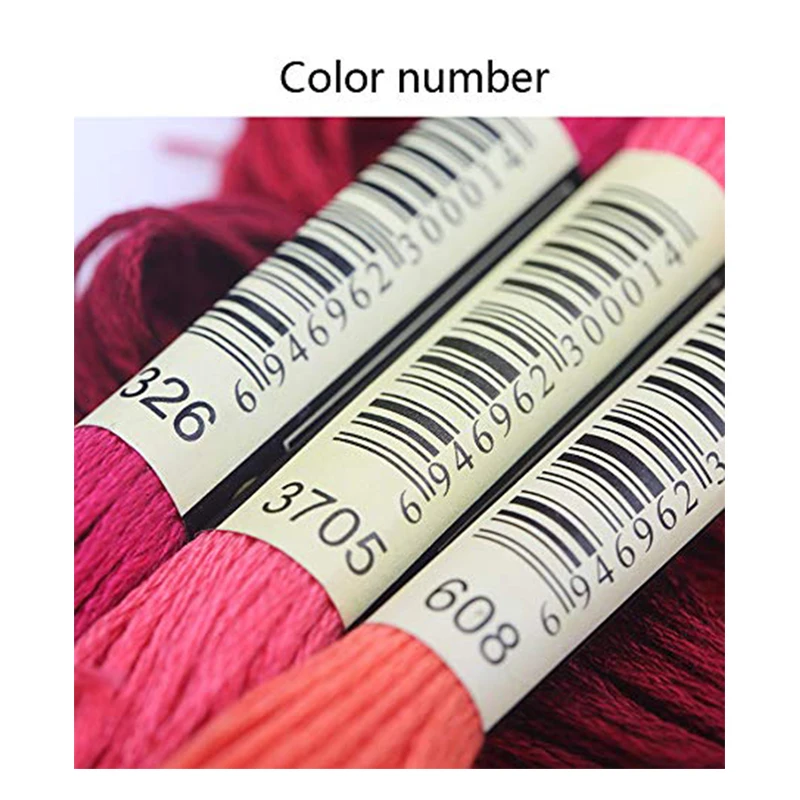 ABGC Embroidery Floss 100x Skeins Random Color Cross Stitch Threads Plastic Bobbins Thread with Needles | Дом и сад