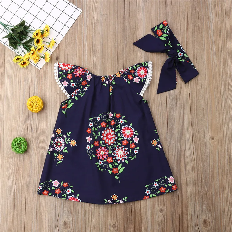 Комплект одежды из 2 предметов для новорожденных платье в стиле бохо с цветочным