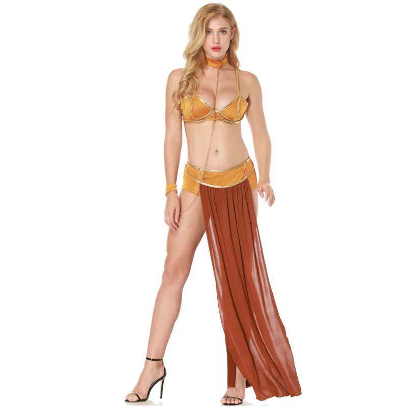 Женский корсет сексуальные костюмы костюм принцессы Leia Slave косплей для