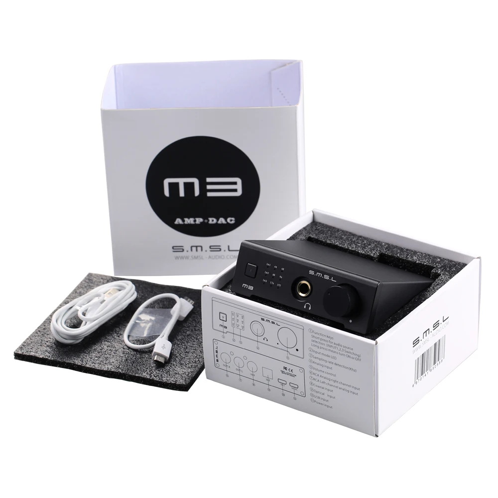 SMSL M3 портативный усилитель для наушников HiFi USB DAC AMP Многофункциональный