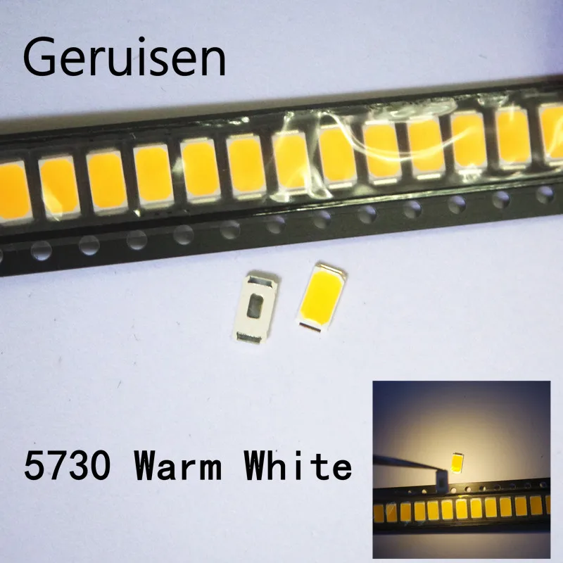 200 шт. 5630 SMD светодиодный ы 5730 теплый белый низкомощный диод 0 5 вт 45 60 лм CCT:4000 4500K I(Ma):