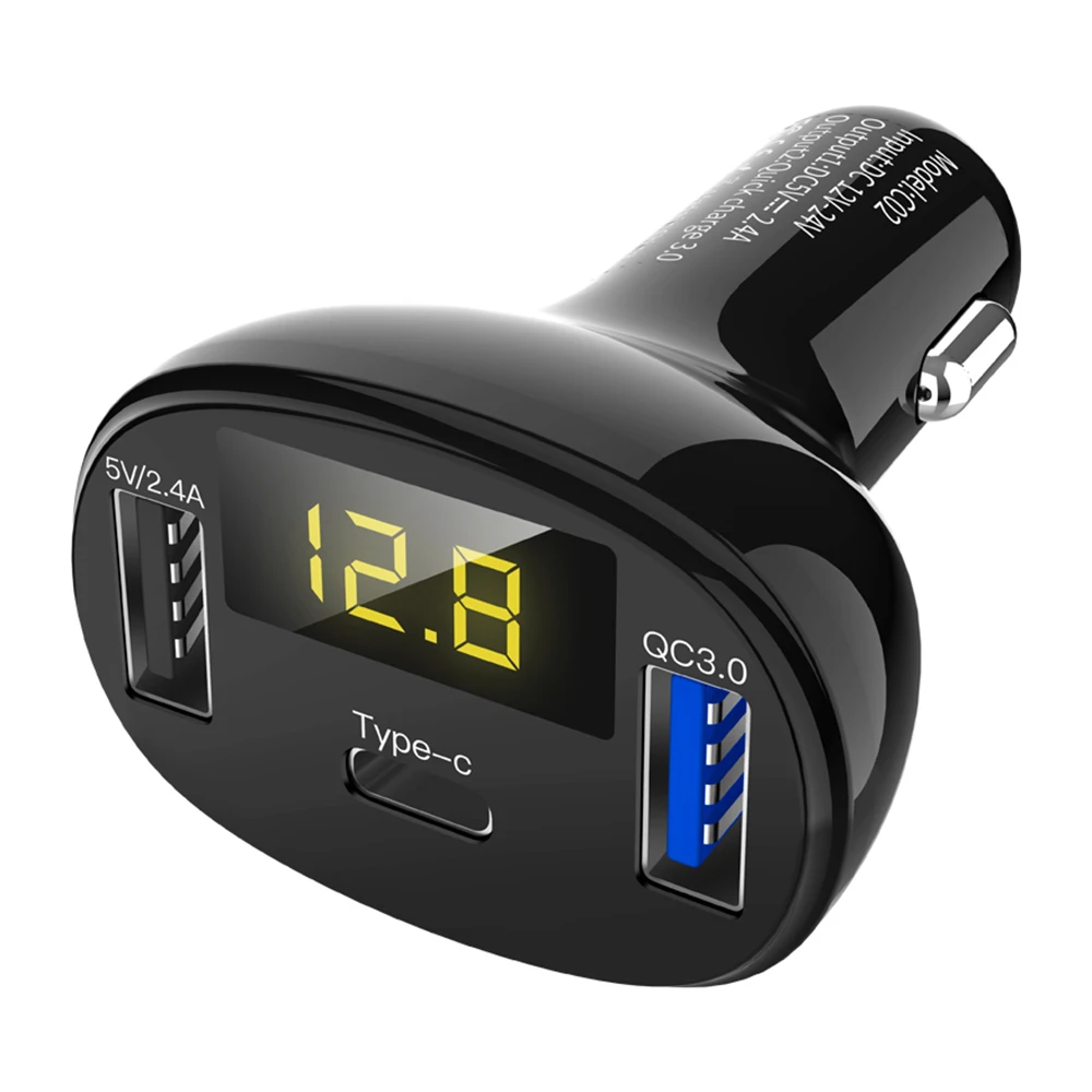 Автомобильное зарядное устройство типа C + Qc3.0 быстрое 3 0 автомобильный двойной Usb