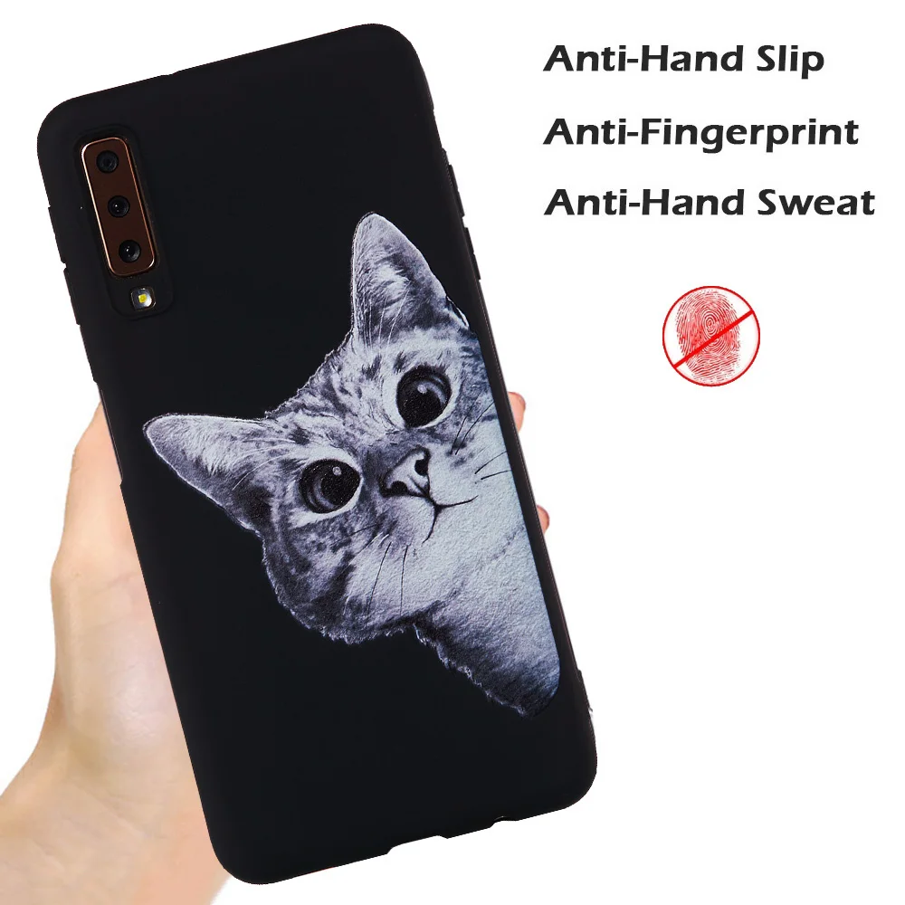 Чехол для телефона Samsung A7 2018 A6 A8 J4 J6 J415 J610 матовый Мягкий силиконовый чехол с
