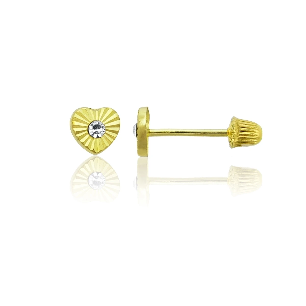 YGI FZE4646Y2W 14 K из желтого золота с бриллиантом мини-шляпа сердечком закручивающаяся