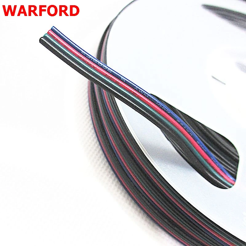 5 м/10 м/20 м/рулон 4 Pin Расширение RGB + черный провод кабель для ws2801/5050/3528/lpd8806/apa102 smd