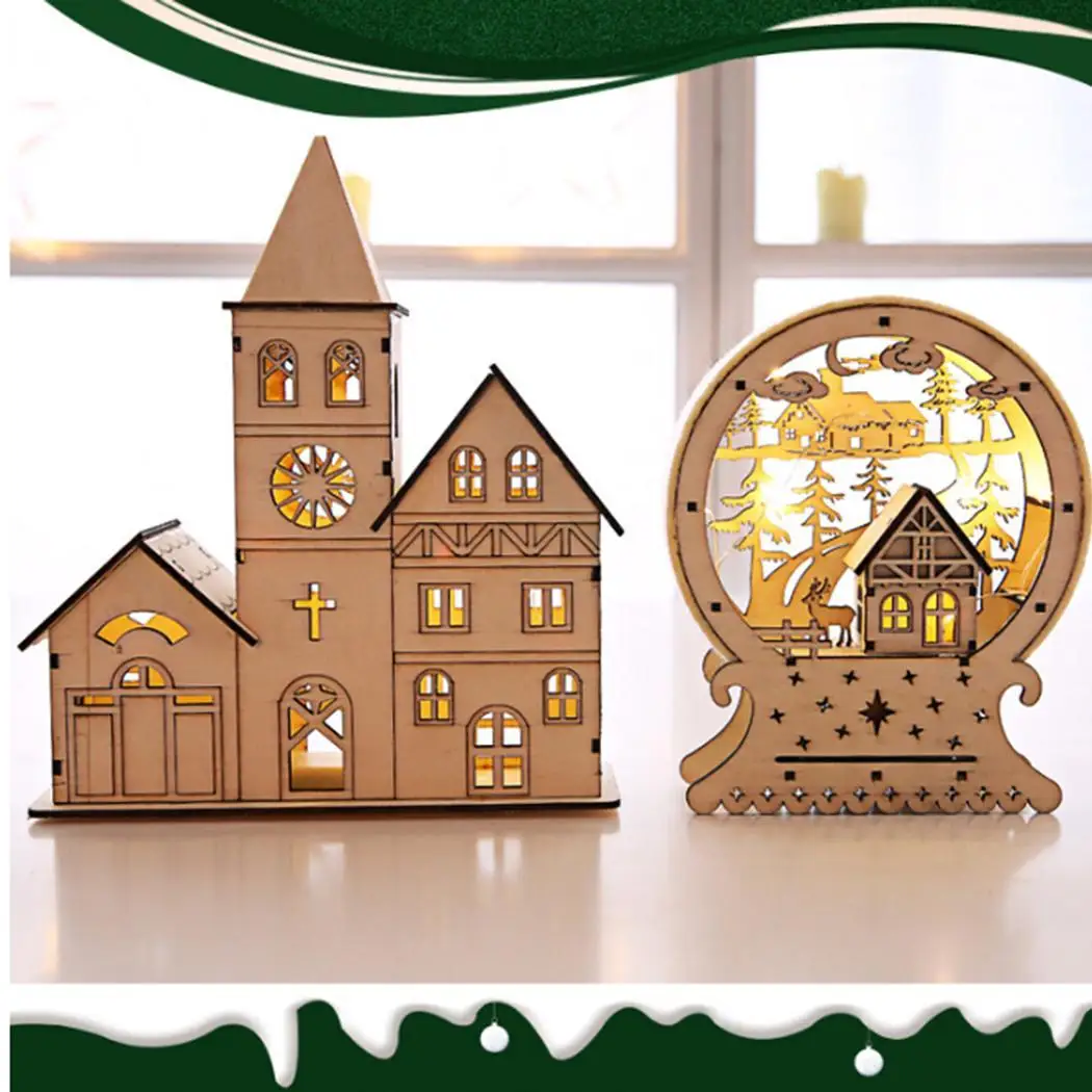 Unisex Lights Casual Christmas Ornament Wooden Creative 162g House Party aluminium battery LED Internal Decor 79g Home | Дом и сад