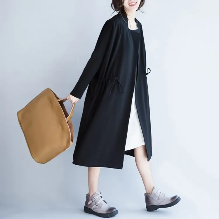 CHICEVER Spring Trench Coat For Women Loose Windbreaker Lapel Long Sleeve Button Pockets Slim Female 2019 Fashion New | Женская одежда