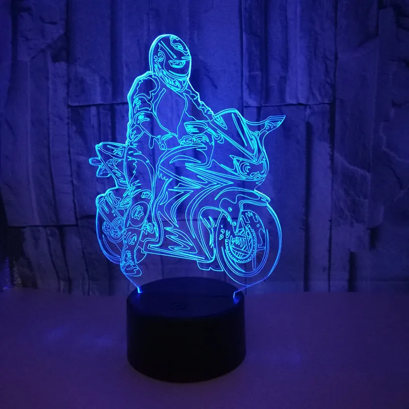 YIMIA мотоциклисты Модель 3D ночник USB Новинка подарки 7 цветов Изменение