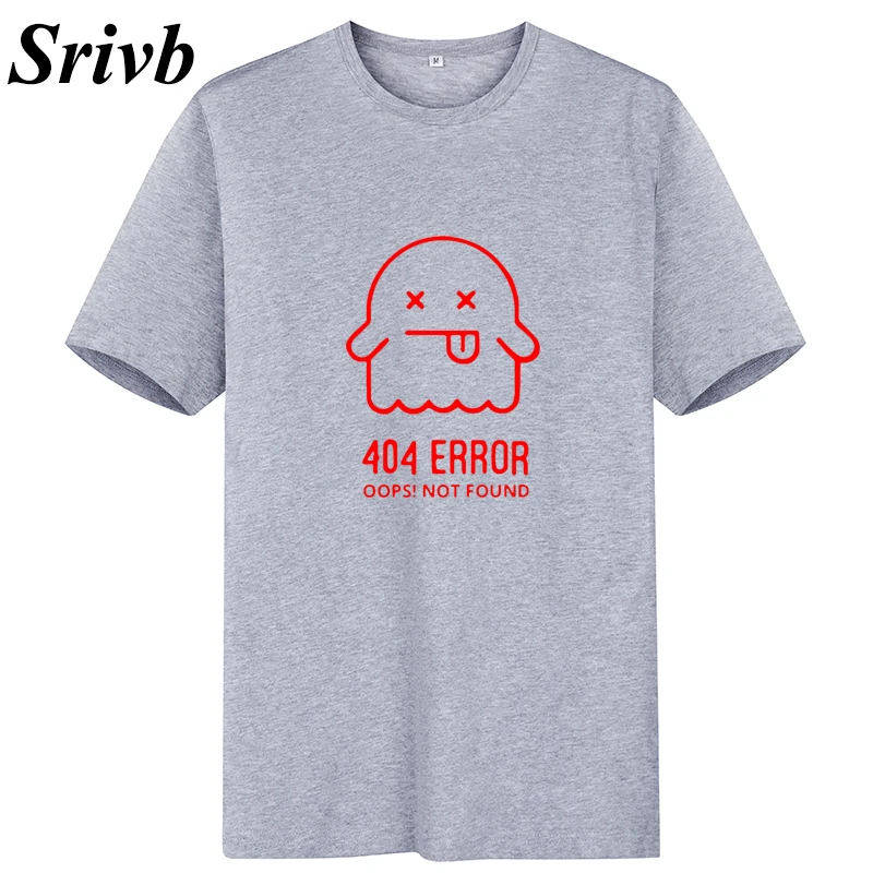 Женская футболка с круглым вырезом Srivb Error Oops Not Found Kawaii черно-белая забавным