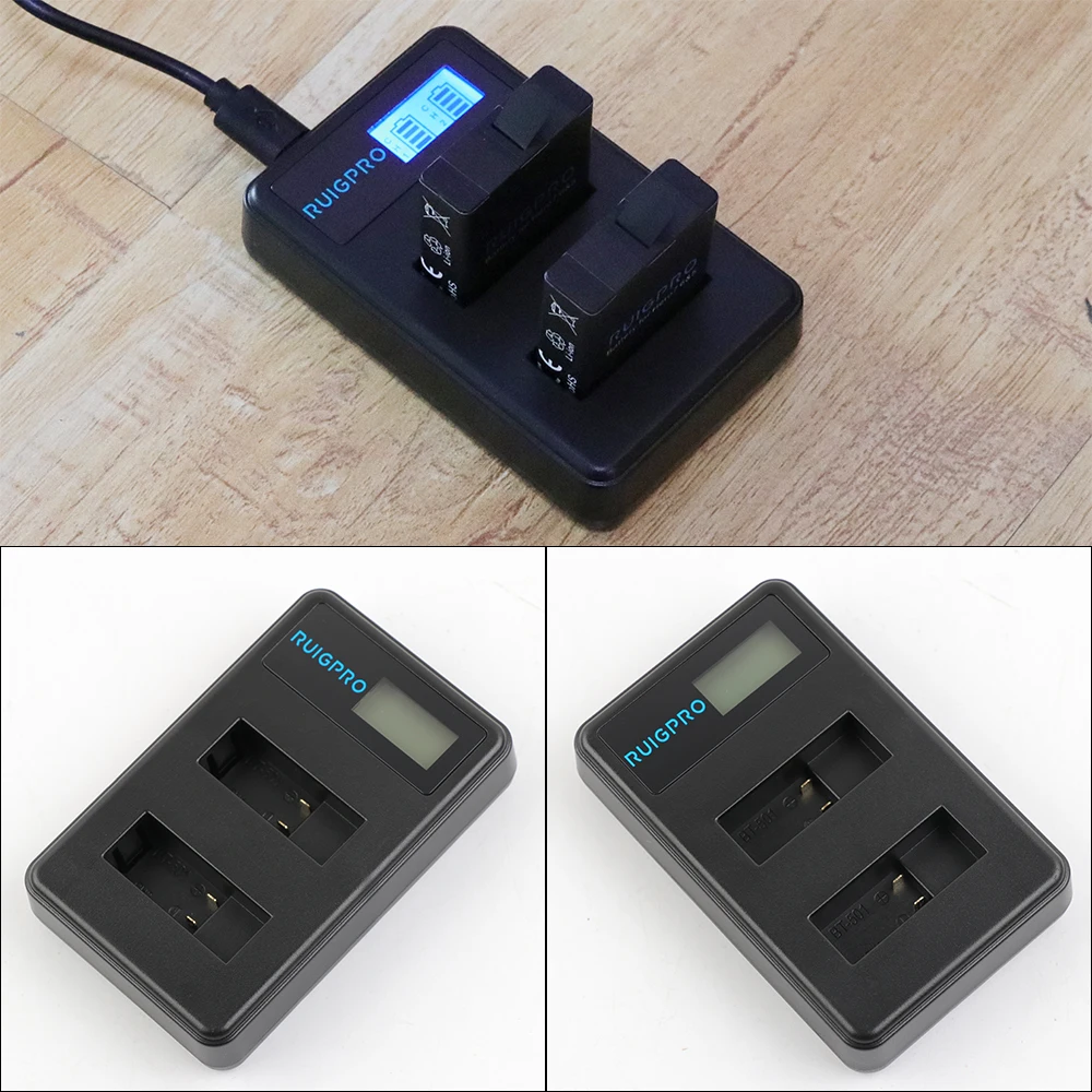 2 шт. AHDBT501 Hero5 Батарея Akku + USB светодиодный 3 Порты и разъёмы Зарядное устройство с