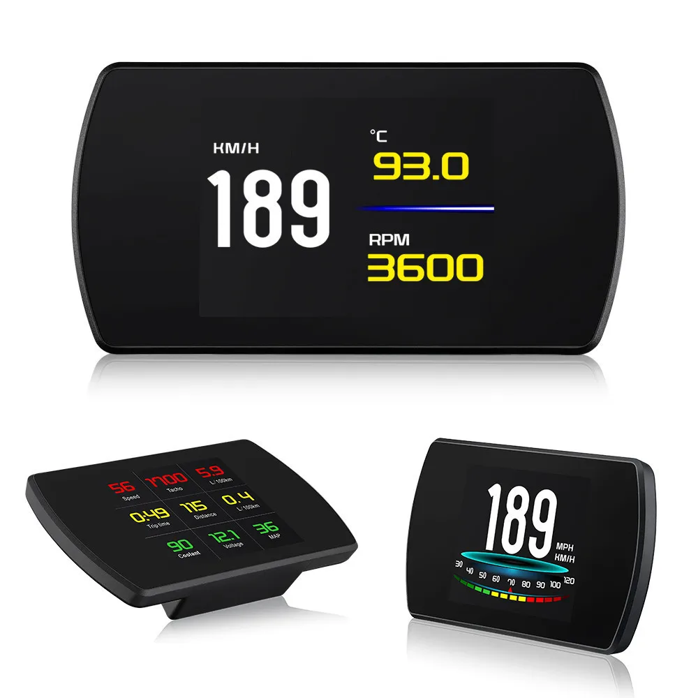 Новый 4 3 &quotHD TFT Автомобильный Hud OBD ЖК дисплей с головкой OBD2 Спидометр RPM Тахометр