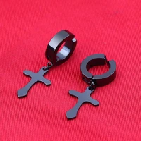 faith symbols trendy brief titanium stainless steel colors plated men earring drop earrings for women classic jewelry