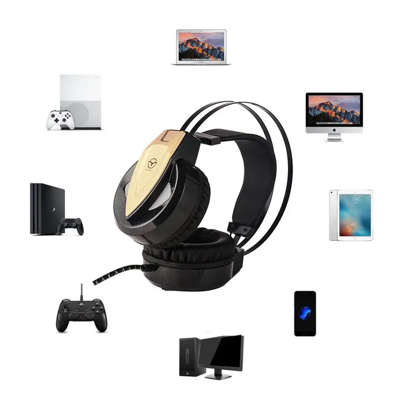 Проводные металлические наушники для компьютерных игр музыкальные с глубокими