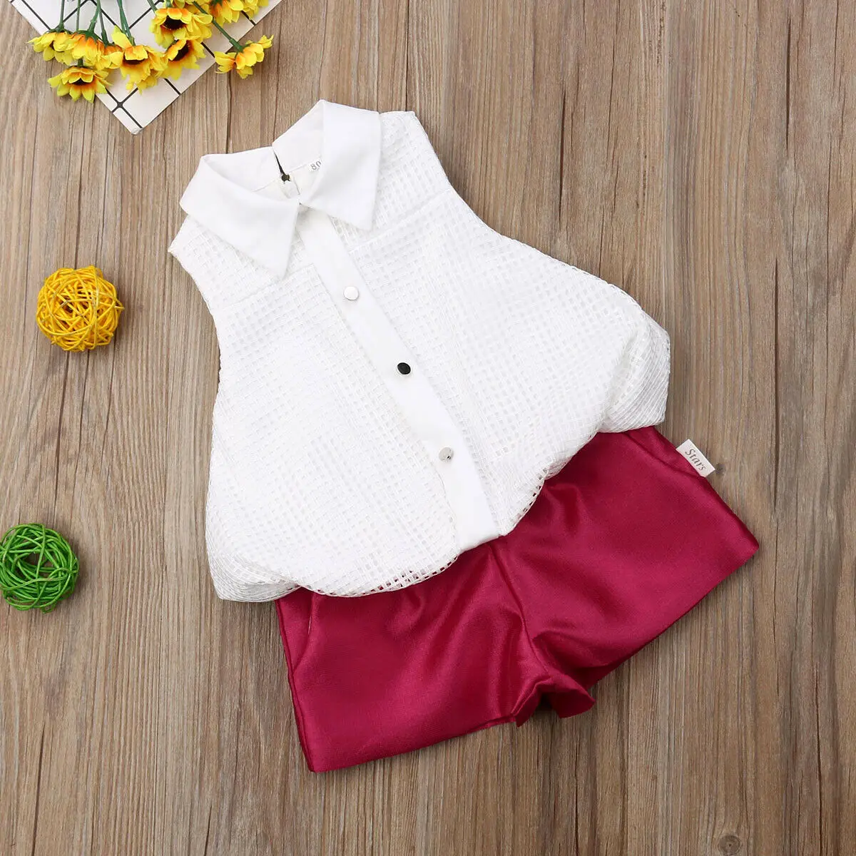 2019 Brand New Toddler Kids Baby Girls Outfits Clothes Sleeveless T-shirt Tops+Tutu Silk Pants 2PCS Sets 0-24M | Детская одежда и