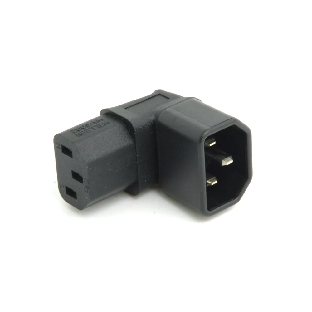 

CYSM CY IEC Male C14 to Down Right Angled 90 Degrdd IEC Female C13 Power Extension Adapter