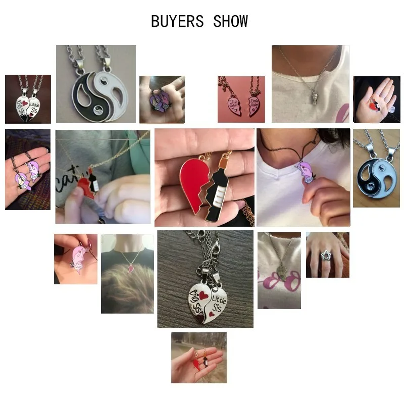 

Best Friends Forever Sister Pendant Necklace Women Enamel Love Heart Coffee Cup Necklaces Pendants BFF Couple Jewelry Colar