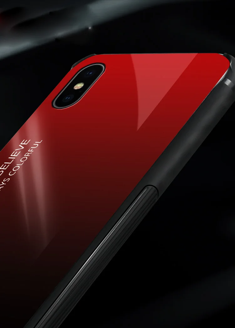 Для iPhone X Xs задняя крышка градиентный цвет стекло материал чехол для телефона