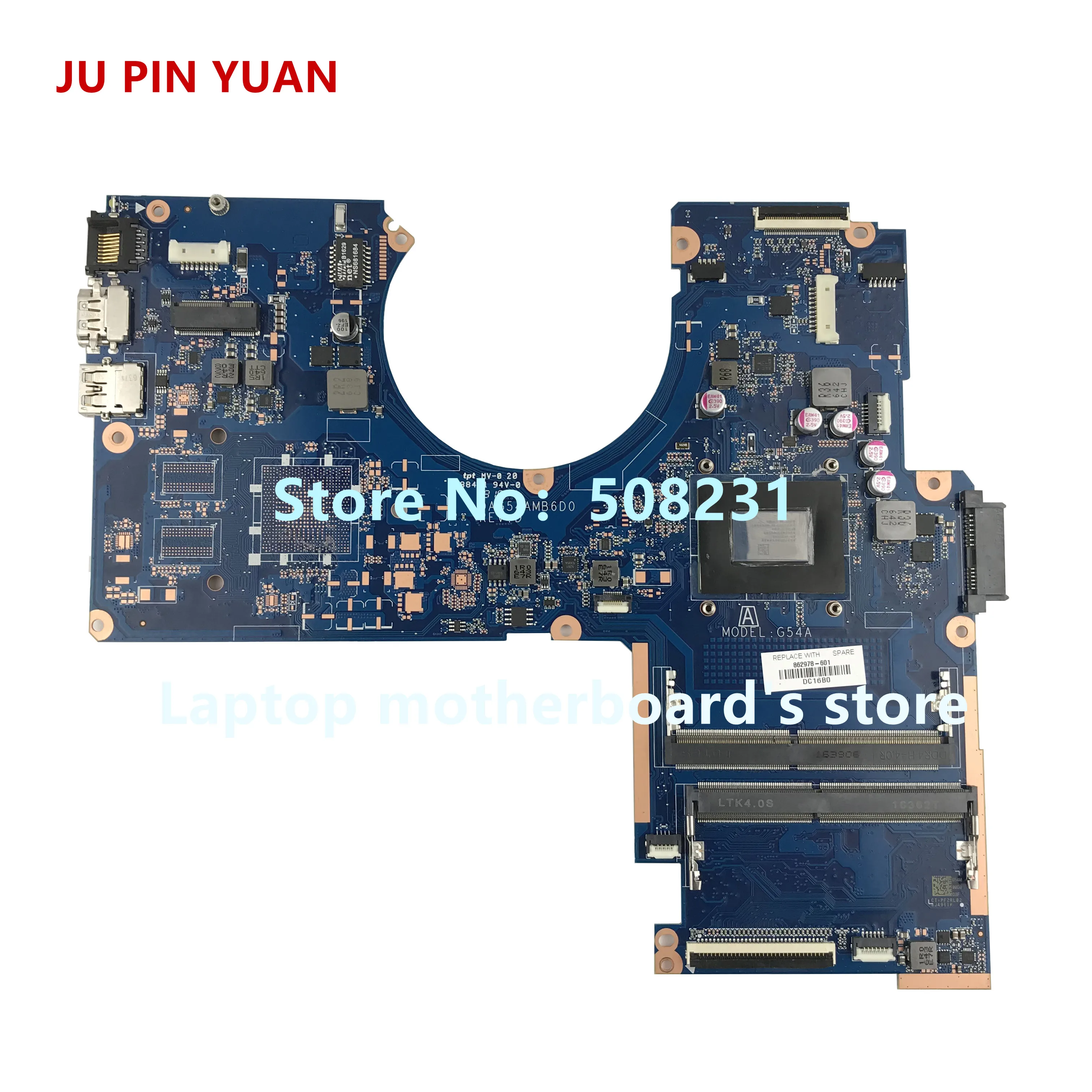 JU PIN YUAN 862978 501 601 G54A DAG54AMB6D0 для ноутбука HP Pavilion 15 AW|Материнские платы ноутбуков| |