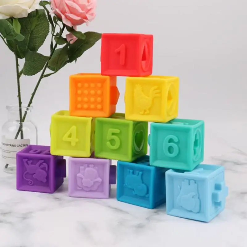 10 шт./компл. детские погремушки захватывающие игрушки DIY сборные строительные