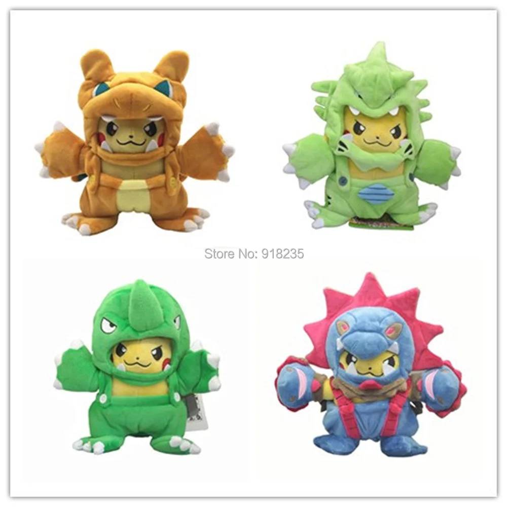 10/лот плюшевые куклы 4 вида стилей Пикчу Косплей Hydreigon Maniac Tyranitar Charizard 20 см мягкие