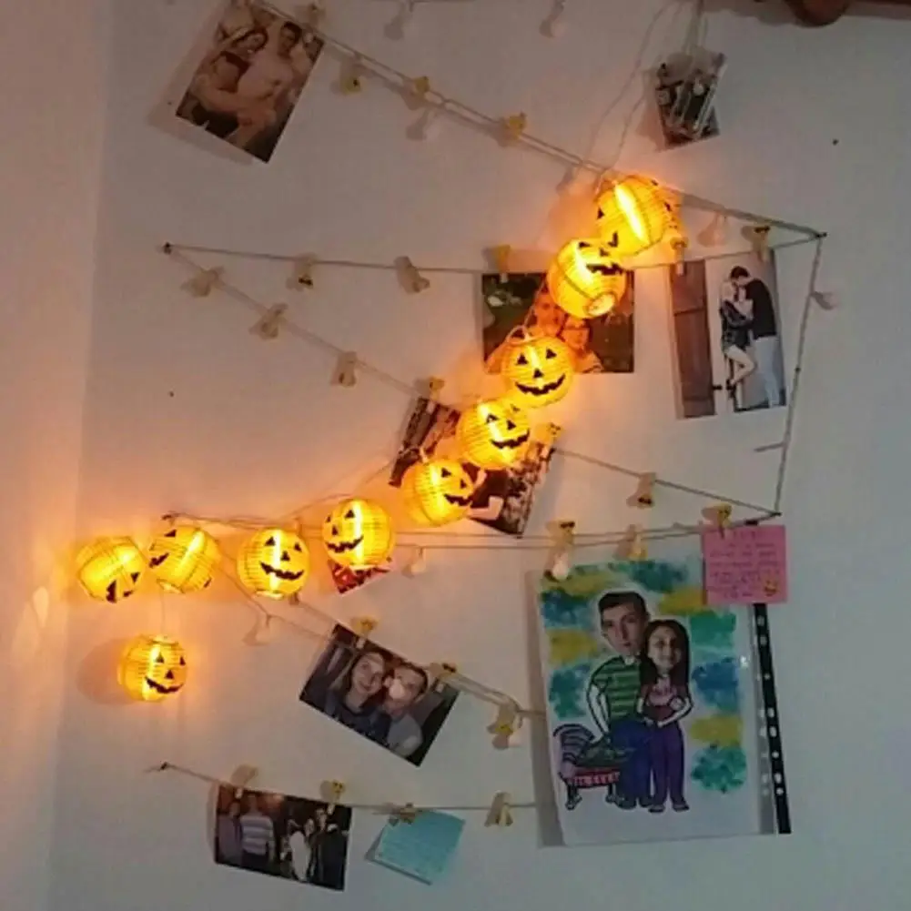 

High Qulity Halloween Pumpkin Light 10 LED Warm White Pumpkin Light Halloween Festival Home Decoration Accessories
