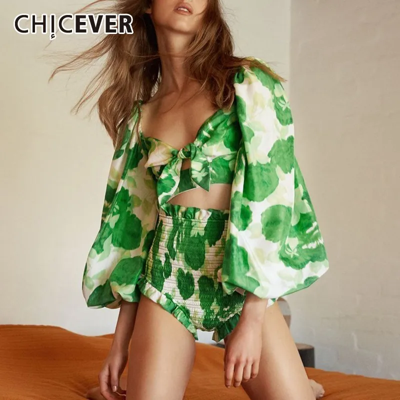 CHICEVER летний сексуальный комплект из двух предметов с принтом женский