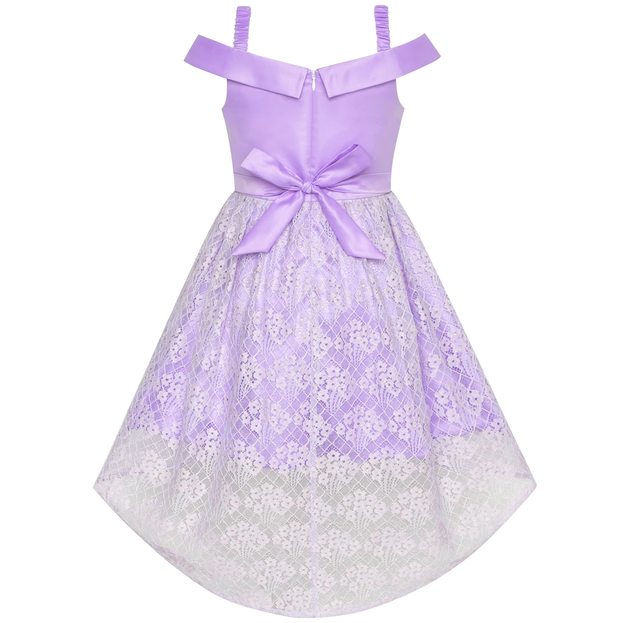 Flower Girl Dress Purple Off Shoulder Hi-low Bridesmaid 2020 Summer Princess Wedding Party Dresses Kids Clothes Pageant Carnival | Детская