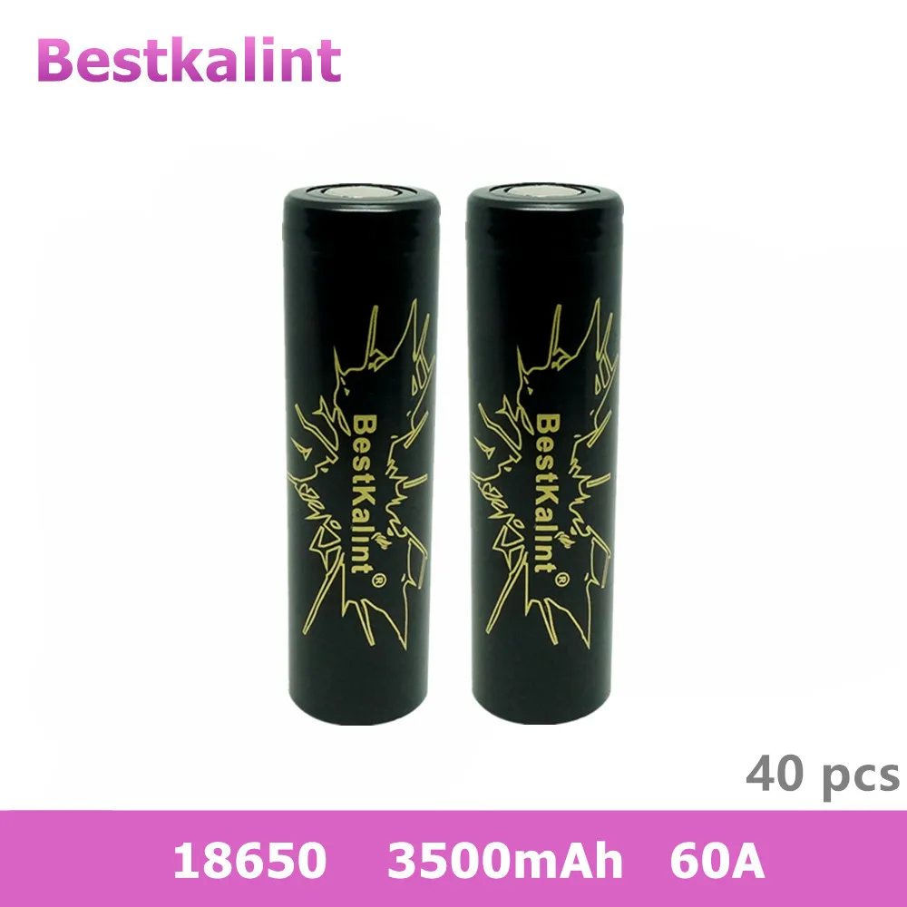 40 шт. bestklint 18650 3500 мАч 60A литий ионный Vape перезаряжаемые батарея для Wismec SMOK вейп eleaf