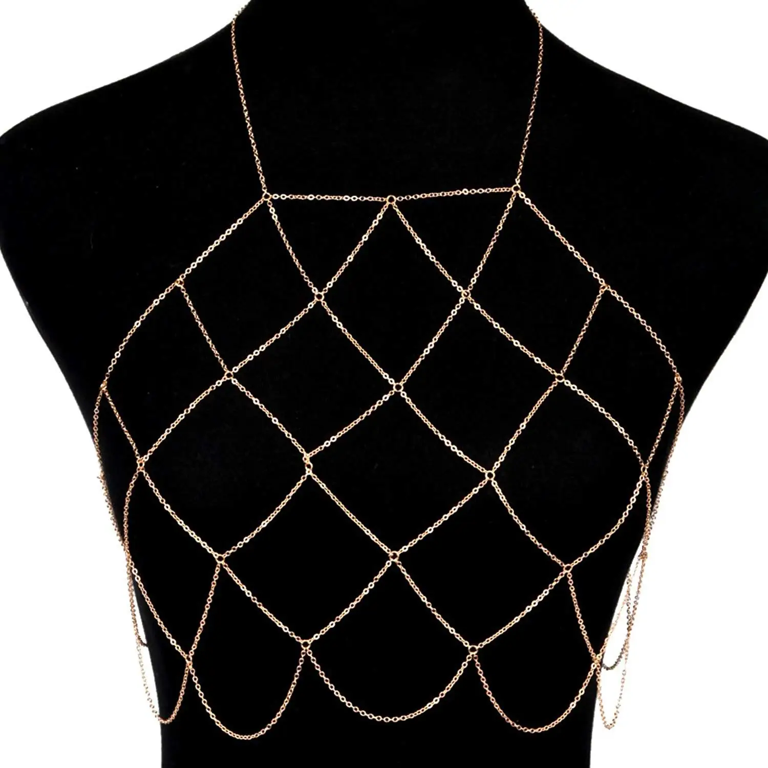 Женская Halterneck сетки тела цепь Bralette бикини ожерелье бюстгальтер живота|Украшения