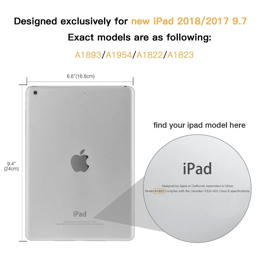 Чехол для IPad 9 7 2018 нового 2017 Smart Cover PU кожаный чехол 6 го поколения A1822 A1893|Чехлы