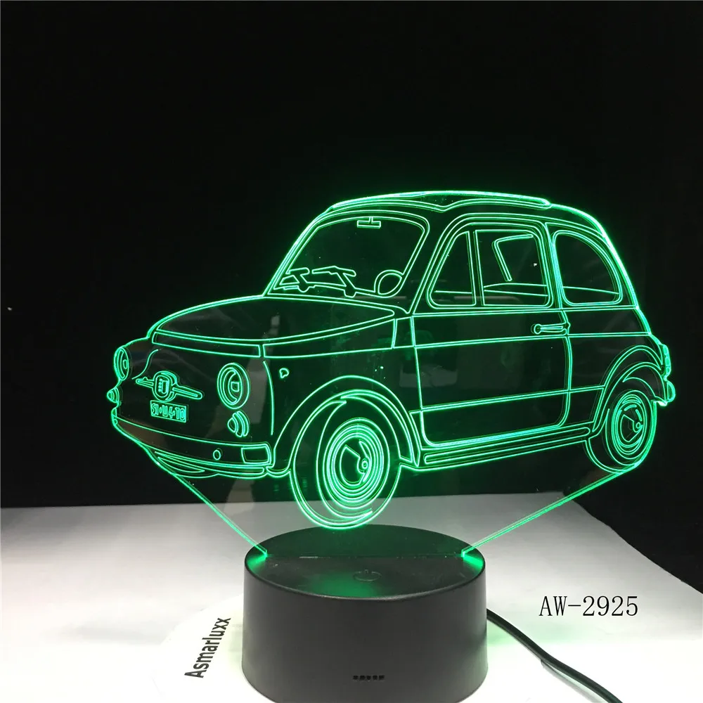 Крутой автомобиль 3D ночник 7 цветов Светодиодная настольная лампа сенсорный