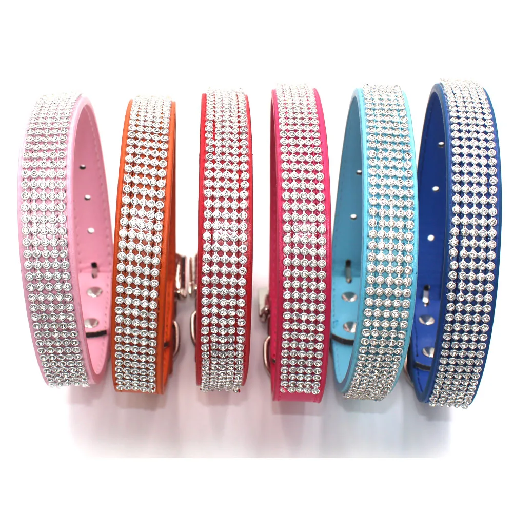 Bling Diamante стразы из искусственной кожи ошейники для собак и кошек маленьких