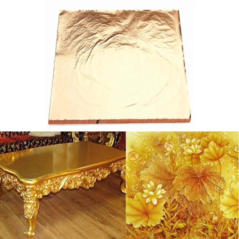 100Sheets Imitation Gold Copper Leaf Foil Paper Gilding Art Craft 14X14Cm | Дом и сад