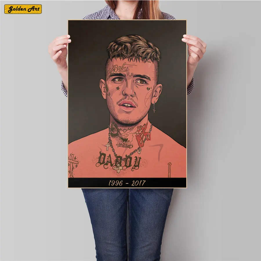 Винтажный постер из крафт бумаги рэпер Lil Peep ретро рисунок с принтом украшение