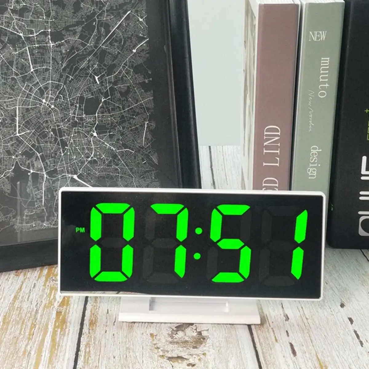 Электронные зеркальные часы светодиодный Будильник цифровые с USB 12 ч/24 ч функция