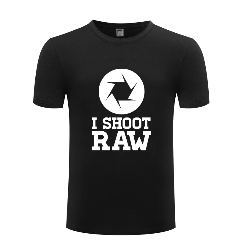 Футболка I shoot RAW мужская с коротким рукавом забавная тенниска круглым вырезом