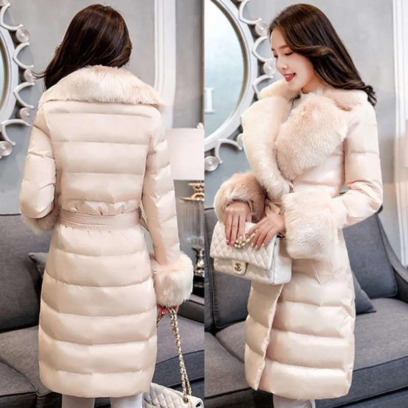 High quality 2019 White duck down 90% Slim Down clothes coat New Korea Ms Winter jacket Warm Fur collar Elegant down Coat Women