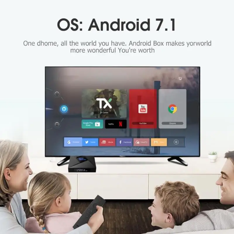 TX9 PRO Android 7 1 Smart ТВ коробка + 3 GB 32 ГБ S912 Octa Core Wi Fi Декодер каналов кабельного