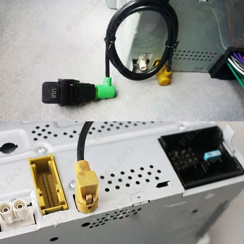 FEELDO 10 комплектов автомобильный OEM RCD510 RNS315 USB кабель с переключателем для VW Golf MK5 MK6