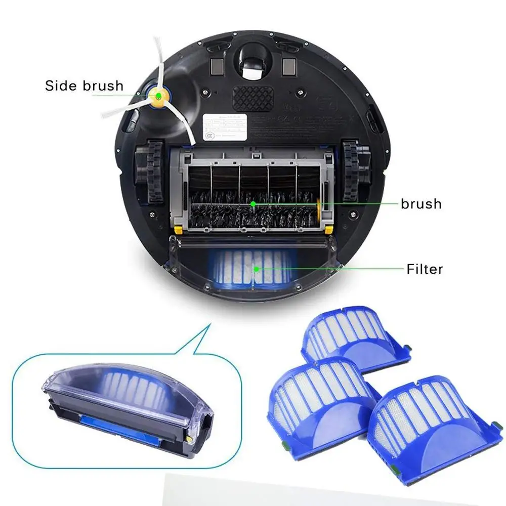 12 шт HEPA Щетка Фильтр Замена для iRobot Roomba 500 600 серия 536 550 551 620 650 Запчасти пылесоса