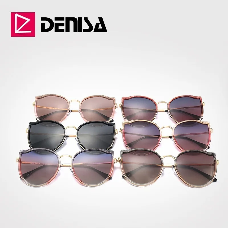 Солнцезащитные очки DENISA G29940 женские большие поляризационные кошачий глаз