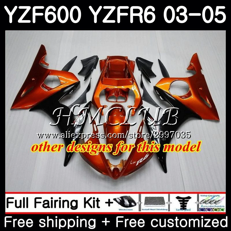 Корпус для YAMAHA YZF-R6 03 04 05 YZF600 YZF R6 2003 2004 2005 14HC.11 600 R 6 YZF-600 YZFR6 обтекатель глянцевый