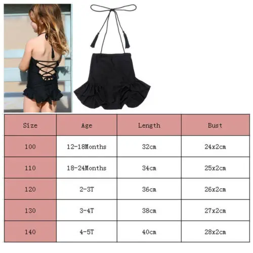 AU/Новинка детский купальник с бретельками и кисточками для маленьких девочек