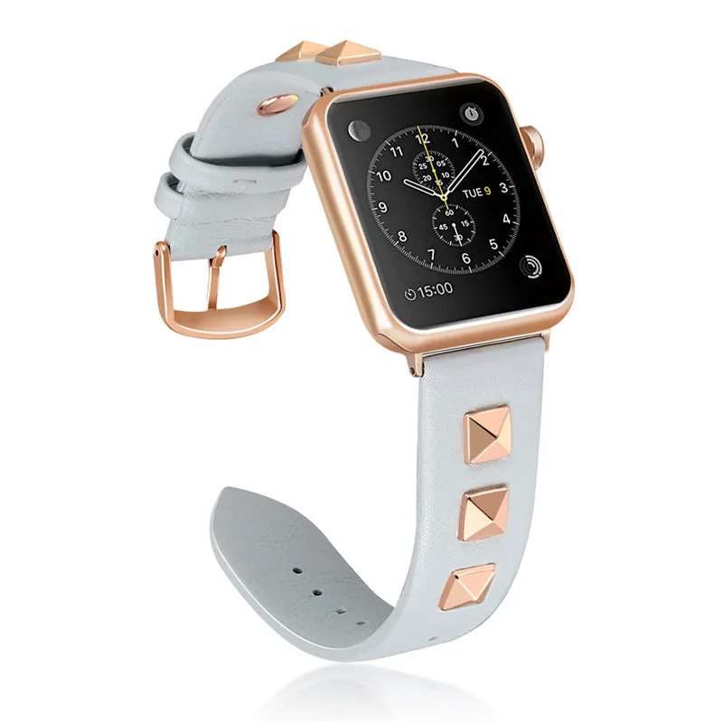 Шипованный кожаный ремешок для apple watch серии 4 3 2 1 Swift rockstud ремешок для iWatch наручные часы в стиле панк ручной работы дизайн