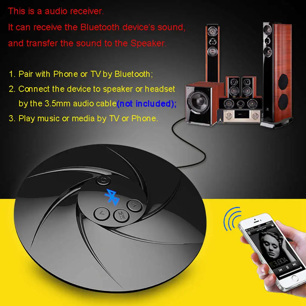 Универсальный 3 5 мм беспроводной Hifi Bluetooth аудио передатчик приемник FM радио TF